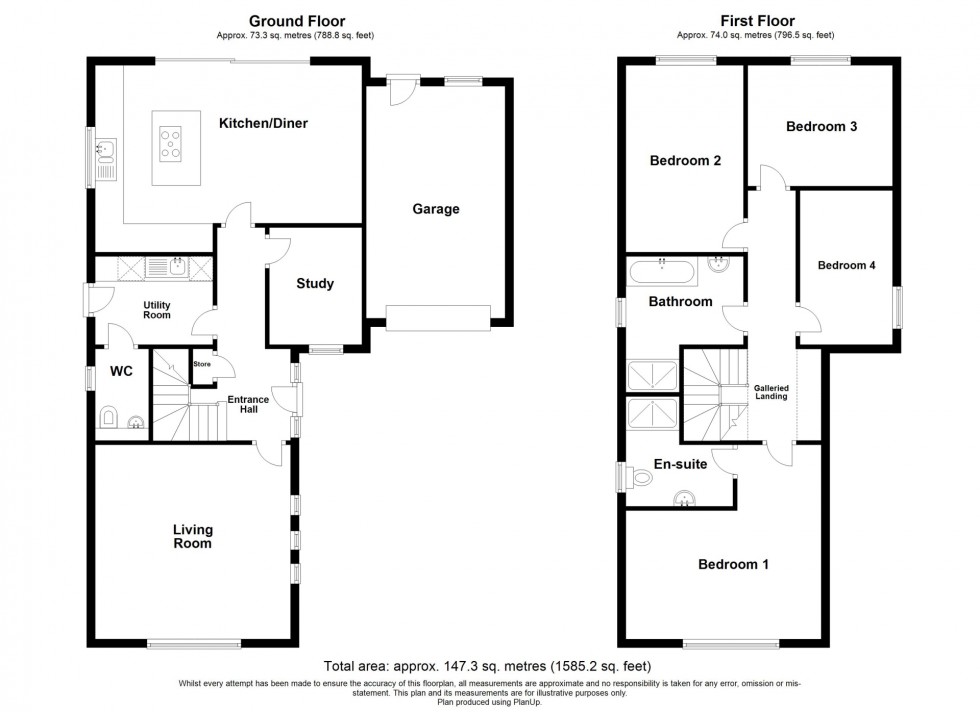 Floorplan for Copthorne Drive, Alfreton, DE55