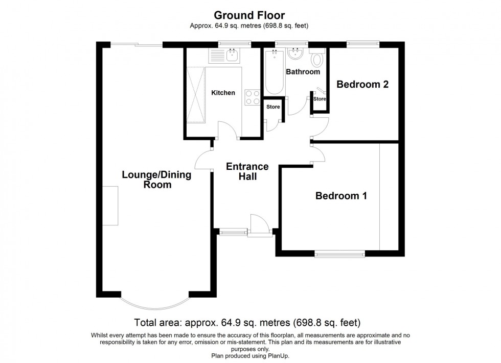 Floorplan for Warren Close, Huthwaite, NG17